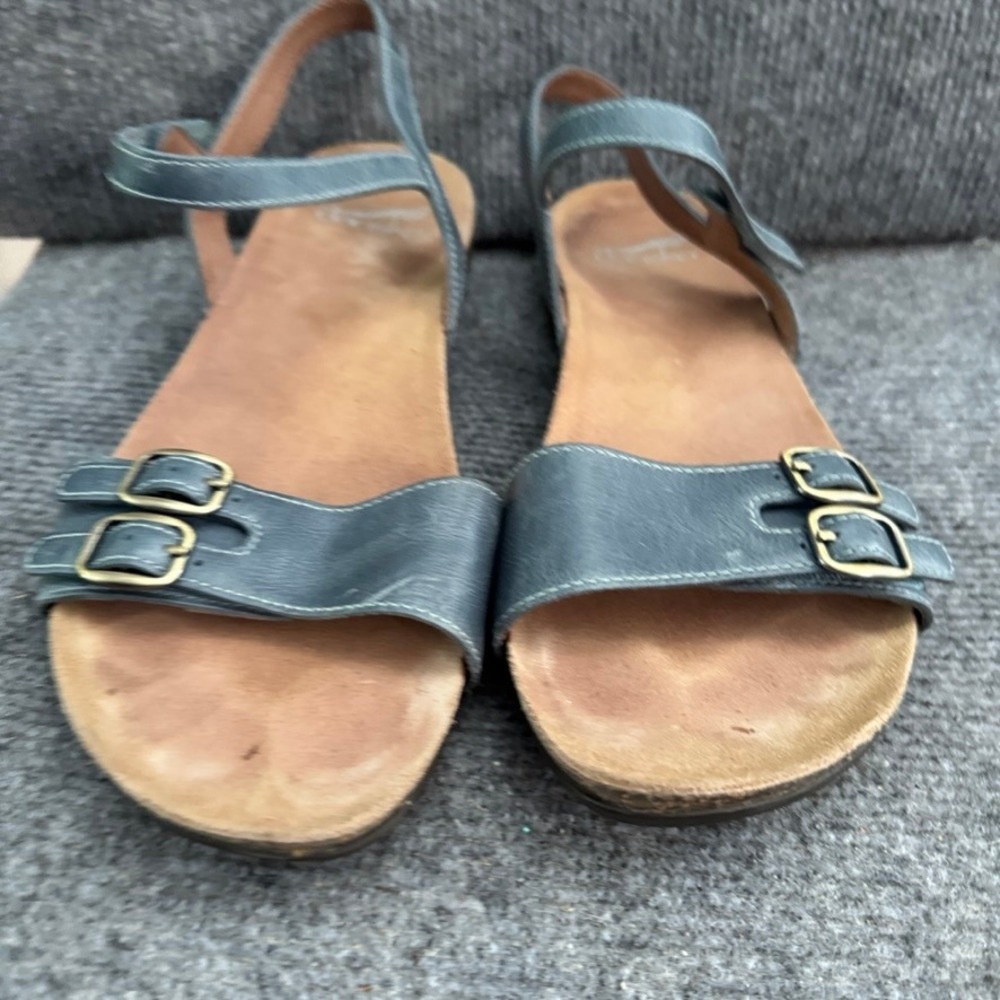 Dansko Rebekah Slate Blue Leather Buckle Ankle Strap Sandals Womens Size 38 - Picture 4 of 8